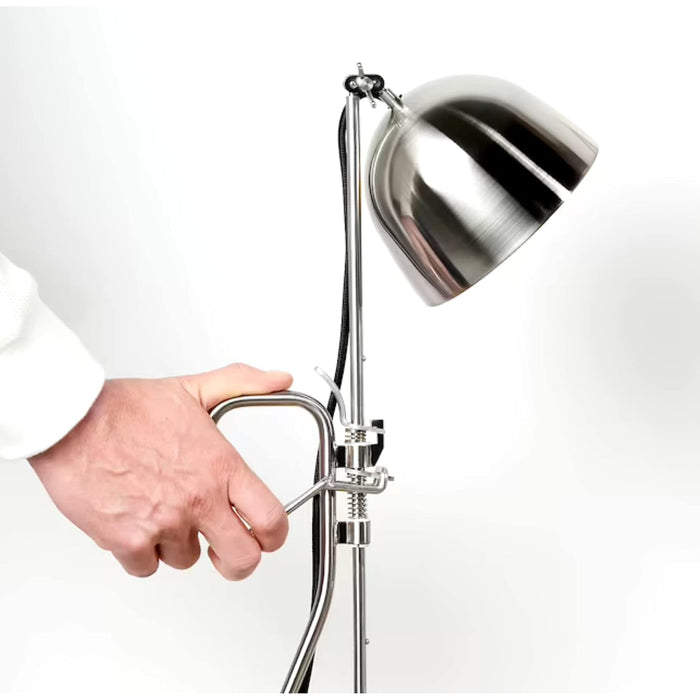 IKEA  BRIMNES Bedside table, black, 39x41 cm  with Clamp table lamp, stainless steel