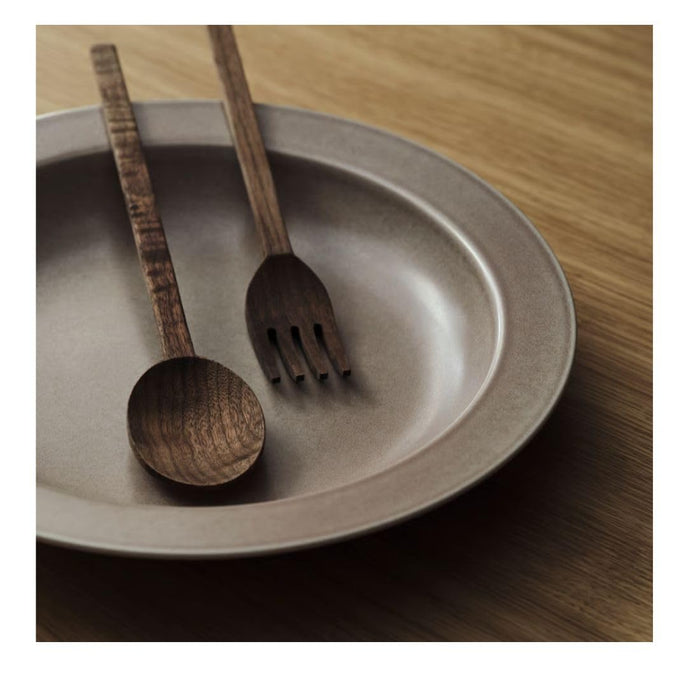 Ikea Stockholm 2-piece Serving Set, Walnut, 31 cm (12") ÖMSESIDIG Serving Bowl, White, 28x24 cm (11x9 ½)