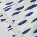 Top view of IKEA ÄNGLATÅRAR duvet cover and pillowcases with white and blue pattern 80444423