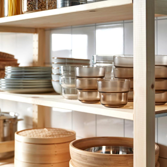 IKEA OLIVTRAST Glass Set – Clear Glass 29 cl with Light Brown Glass 29 cl