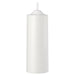 IKEA SMÅLOM LED pillar candle in white, 19 cm tall, with smooth cylindrical body and realistic flame tip