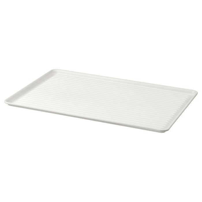 White rectangular tray on a white background