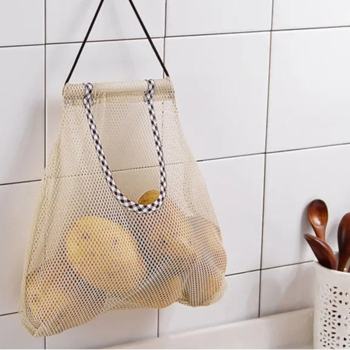 Digital Shoppy Mesh Kitchen Storage Bag – Hanging Net - Fruits, Veggies & Pantry Use
