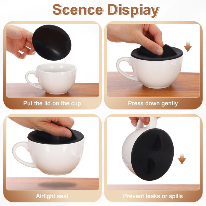 Digital Shoppy Silicone Cat Ears Round Non-toxic Universal Water Cup Lid