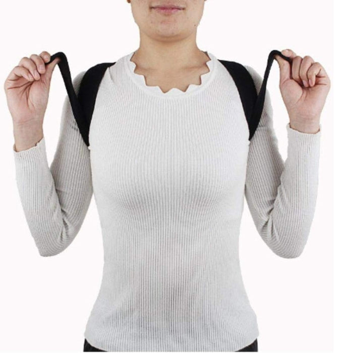 Digital Shoppy Fixed Back Correction Belt, Black – Adjustable Posture Support Brace - Men & Women