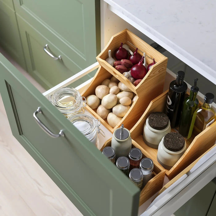 IKEA CHOKLADHAJ Food Storage Box Set of 2, Wood