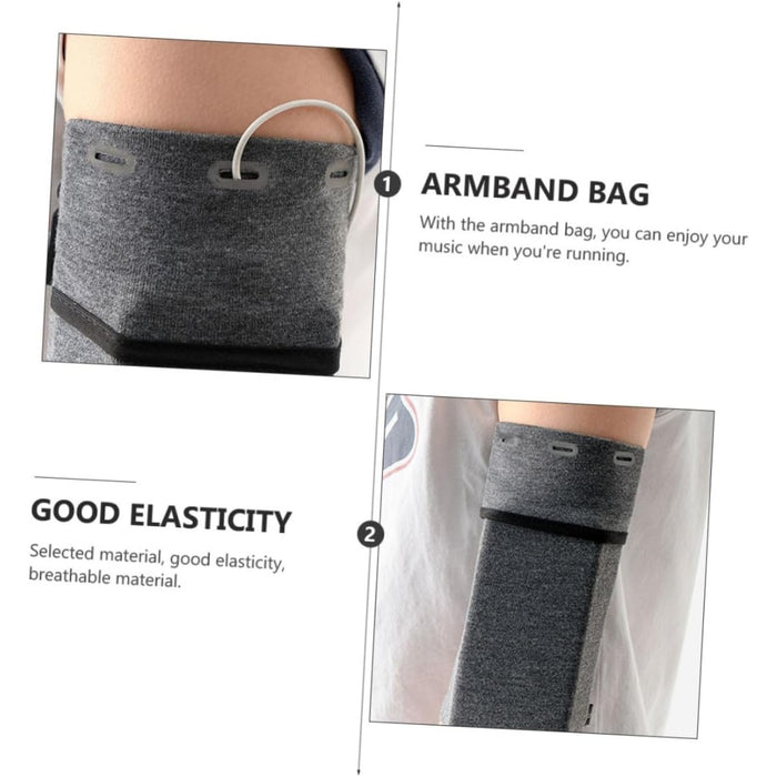 Digital Shoppy Grey Arm Bag– Stretchable Wrist Pouch, XL
