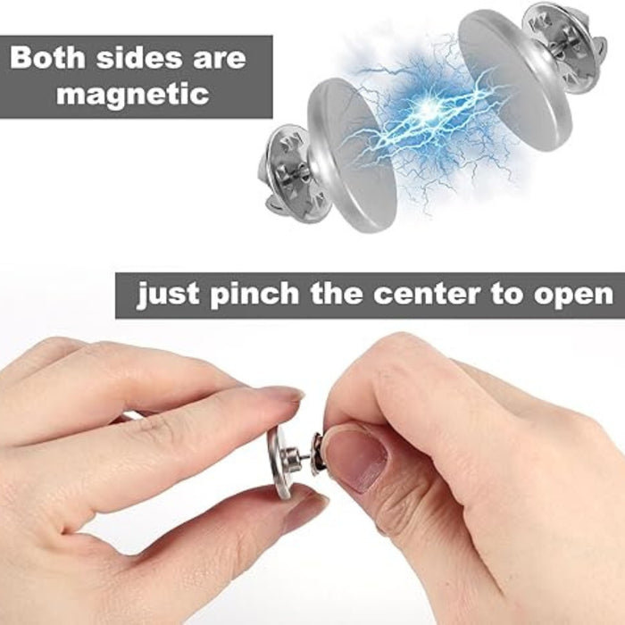 Digital Shoppy Magnetic Curtain Buckle, 17 mm – Anti-Leakage, Tool-Free Detachable Pair – Silver