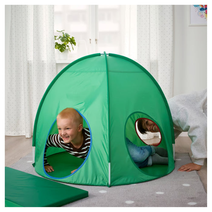 IKEA DVÄRGMÅS Children's Play Tent with Tunnel, Green and Blue