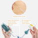 Flexible straw brush for cleaning bottles and pacifiers with close-up details.