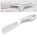 Digital Shoppy Multi-functional Cheese Knife, multi-angle views of polished butter knife with rounded handle