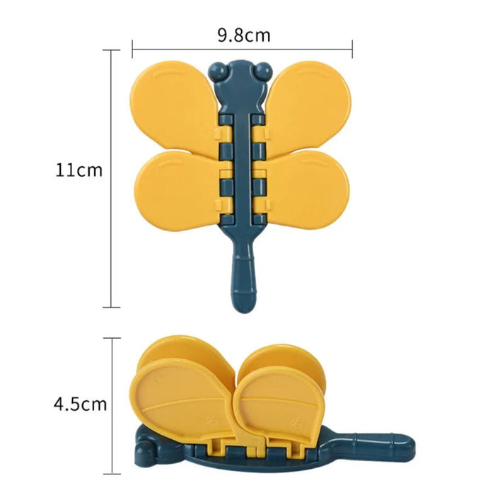 Digital Shoppy Window Lock for Kids – No-Drill Anti-Pinch Safety Clip, Yellow/Blue