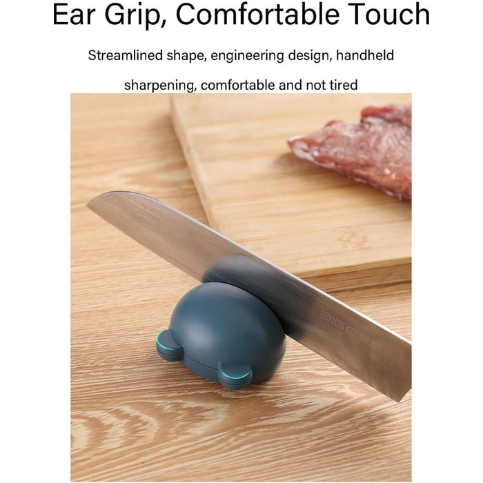 Digital Shoppy Cartoon Knife Sharpener – Sky Blue Whetstone Tool for Kitchen Knives & Scissors