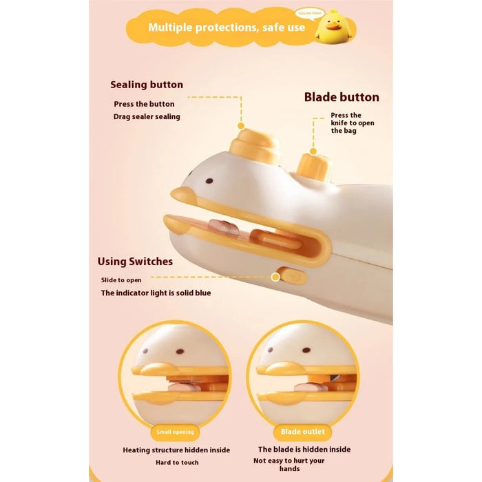 Digital Shoppy Small Yellow Duck Rechargeable Sealing Machine