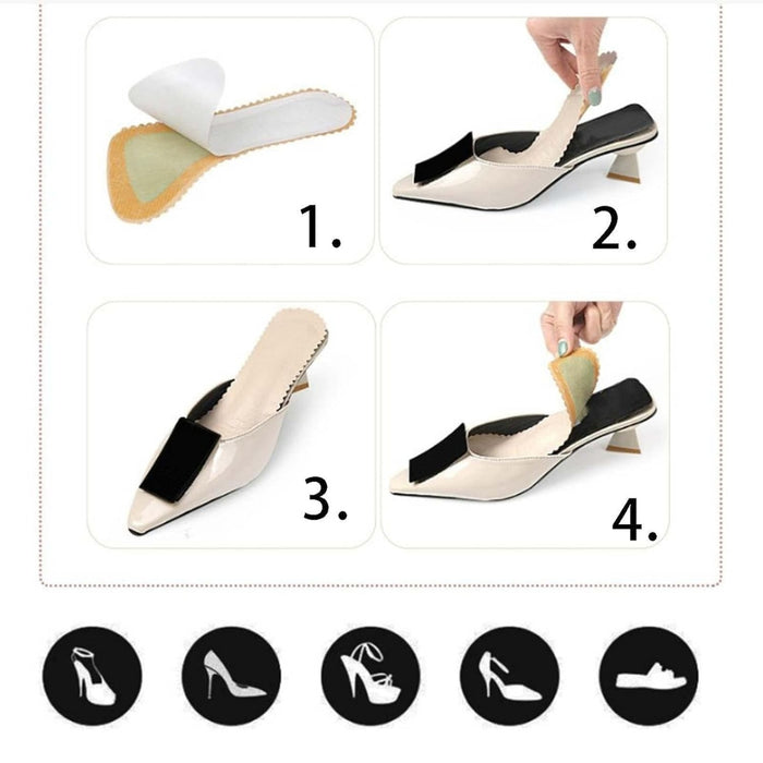Digital Shoppy PU Leather 3/4 Shoe Inserts — All-Day Comfort for High Heels | Anti-Slip & Sweat-Absorption