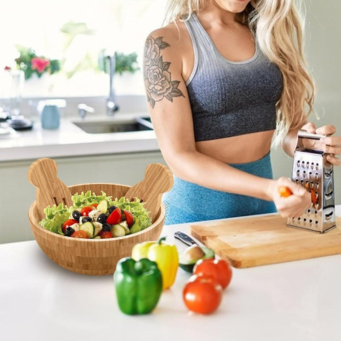 Digital Shoppy Bamboo Salad Blender Tools –Tossing & Mixing Utensils (Set of 2)