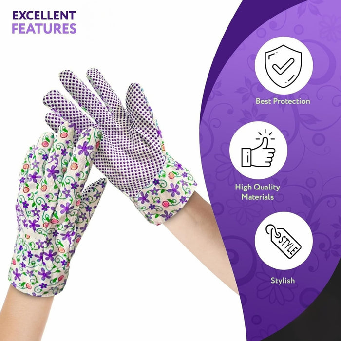 Digital Shoppy 1 pair Printed  Floral Gardening Gloves – Planting & Yard Work