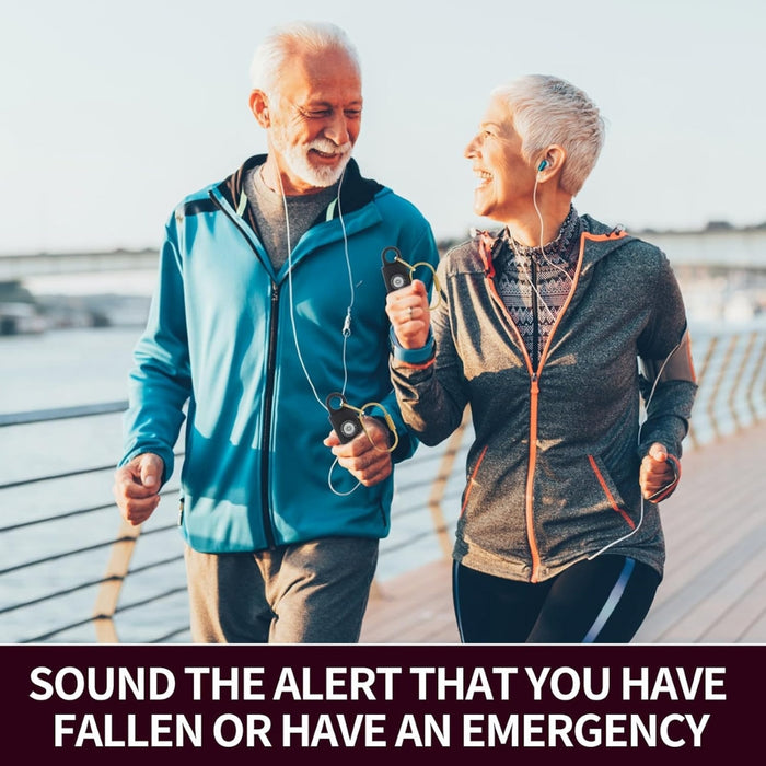 Digital Shoppy Personal Safety Alarm – Anti-Lost Wolf Device with Gold Chain, Black