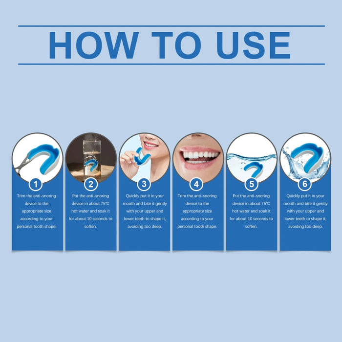 Digital Shoppy Anti-Snoring Mouthpiece – Soft Silicone Sleep Aid – Blue