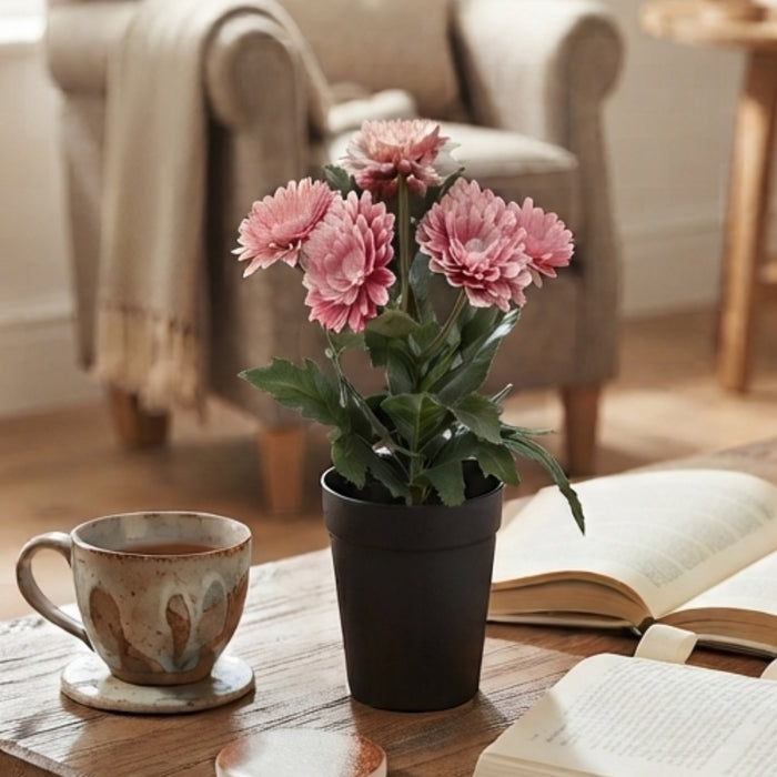 IKEA FEJKA Artificial Potted Plant — 9 cm (3 ½ ") | Pink Chrysanthemum Look