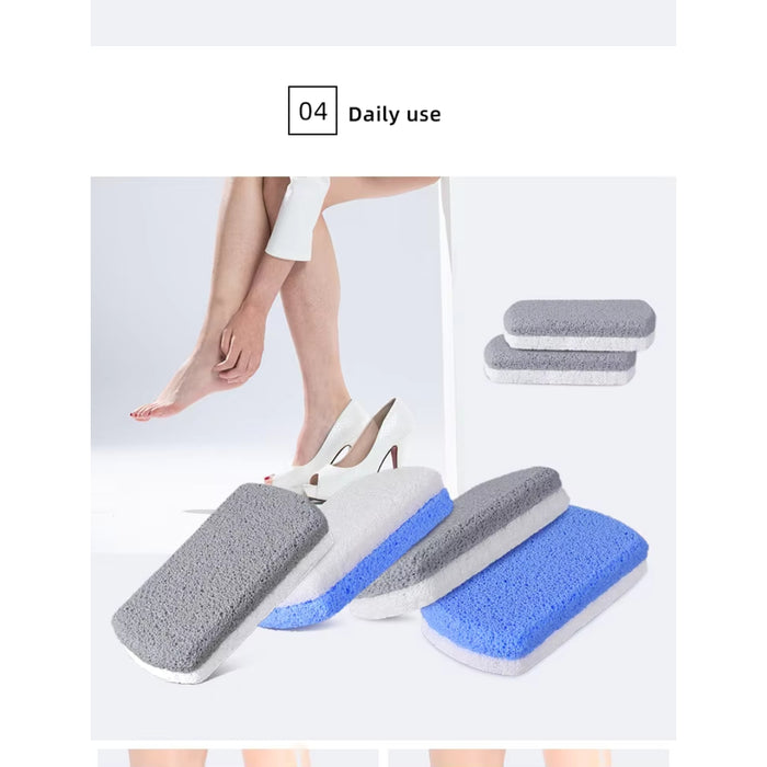 Digital Shoppy  Glass Pumice Stone for Feet Hard Dead Skin Cracked Heel Callus Remover and Foot Scrubber & Pedicure Exfoliator Kit (Blue+white)