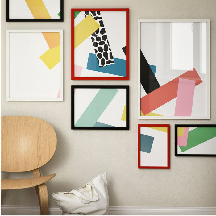 IKEA RÖDALM/RUNDOXEL Frame, black, 30x40 cm with Mirror, white, 30x40 cm