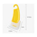 Yellow and white kitchen scraper with hook handle, shown with labeled dimensions – 1598449174494 14075321