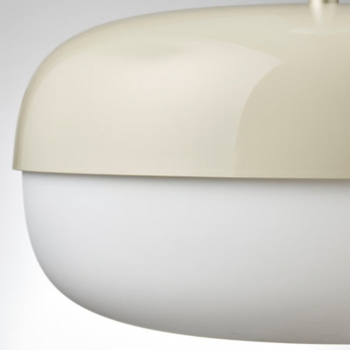 IKEA BLÅSVERK Pendant lamp, beige, 37 cm (15 "), close-up of rounded shade with matte white diffuser - 10520905
