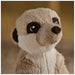 Close-up of a plush meerkat toy with a blurred background