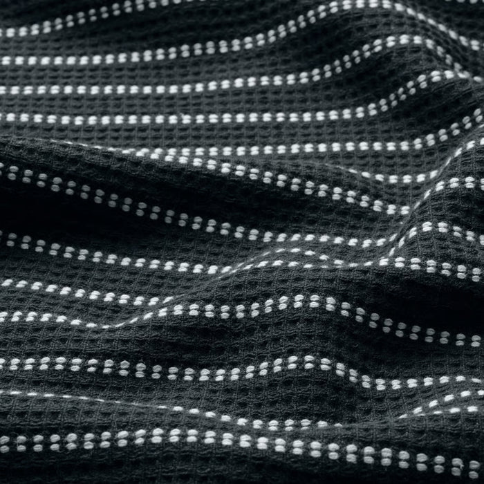 IKEA BROKGINST Bath Towel Black 70x140 cm with SLÅNHÖSTMAL Hand Towel Black Light Beige Striped 40x70 cm