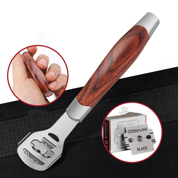 Digital Shoppy Wood Handle Foot Callus Shaver Heel Feet Skin Shaver Corn Cuticle Cutter Remover Rasp Pedicure Razor Portable Foot Care