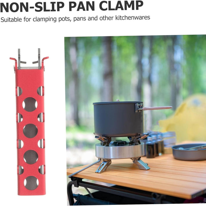 Digital Shoppy Aluminum Pot Gripper, red – Anti-Scald, Non-Slip | In/Outdoor Cooking