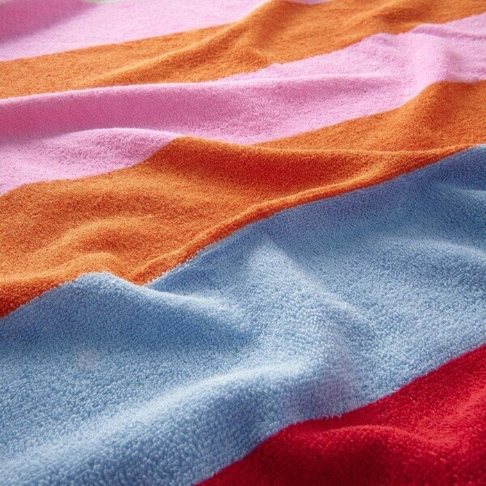 IKEA SOLUPPGÅNG Picnic Blanket Brown 130x170 cm with ROSENOXALIS Beach Towel Multicolour Striped 100x180 cm