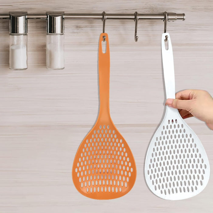 Digital Shoppy Kitchen Slotted Filter Spoon — Large Plastic | Easy Straining & Cooking Helper