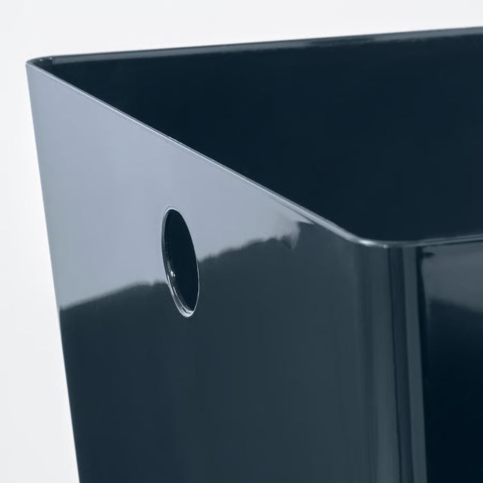 IKEA KUGGIS Box with lid , black-blue, 26x35x15 cm