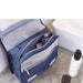 Travel storage waterproof bag, blue. Shown open on bathroom counter with mesh zip pockets and bottles – compact case keeps essentials organized near sink – 13403615.