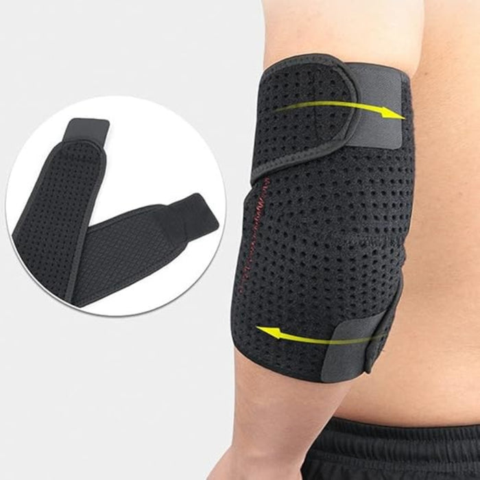 Digital Shoppy Breathable Elbow Support Sleeve – Adjustable Winding Strap - Black