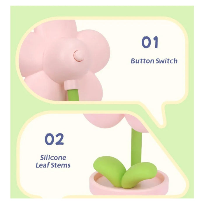 Digital Shoppy Mini Flower Night Lamp, Pink - Cute Bedside & Ambient Decor Light