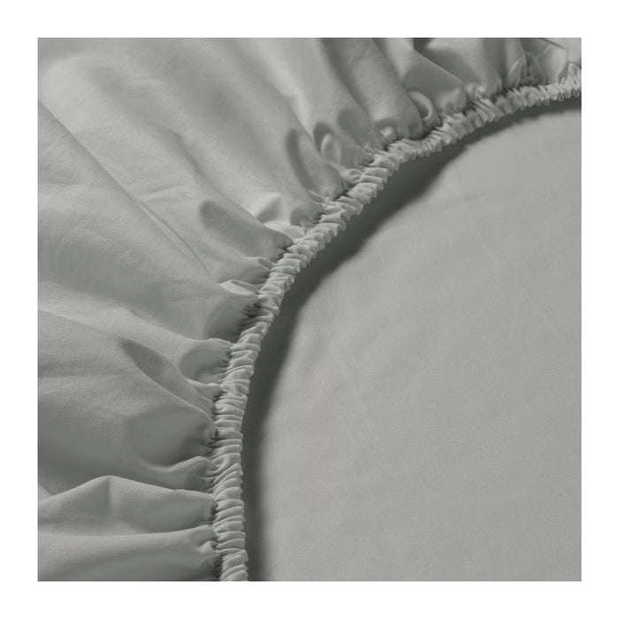IKEA DVALA Fitted sheet, light grey, 180x200 cm (71x79 ")
