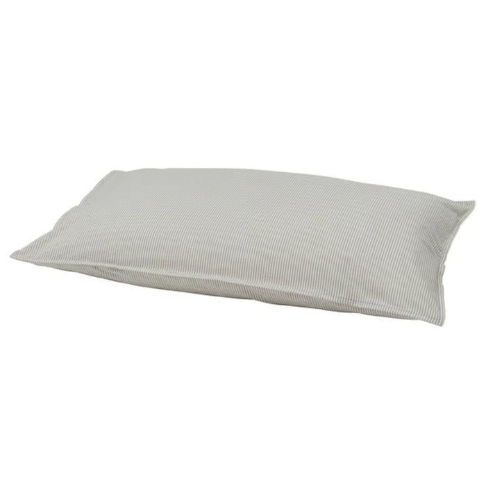 BERGPALM pillowcase, grey/striped, 50x80 cm. Soft cotton fabric with thin vertical grey stripes – adds understated, classic touch to bedding setup – 80577149.