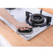 Nano Emery Cleaning Brush – Handle grip, decontamination sponge scrubbing stove with soap near burner -