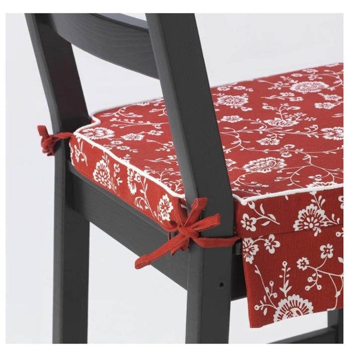 IKEA INNER Cushion Pad White Soft 50x50 cm with MYGGBLOMSTER Cushion Cover Bright Pink Multicolour 50x50 cm and ELSEBET Chair Pad Red 43x42x4 cm