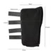 Black arm guard with measurement details on a white background