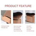Product feature display of gold makeup brush flat bottom, electroplated handle, thick bristles