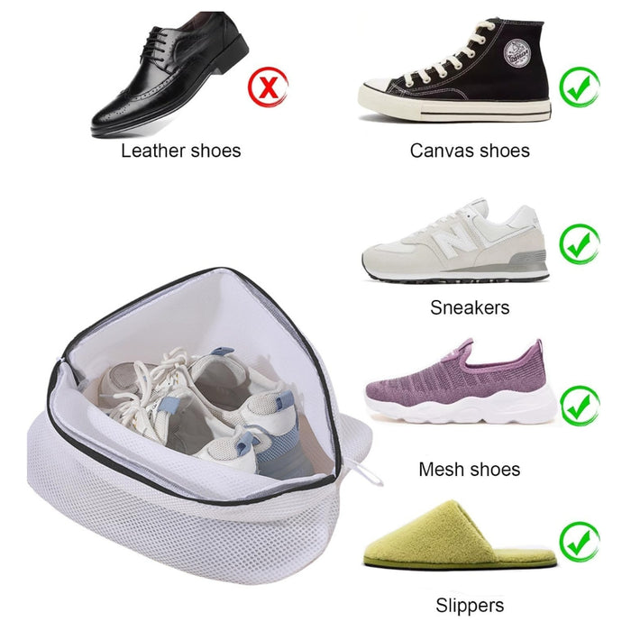 Digital Shoppy laundry bag – footwear suitability comparison with mesh bag containing sneakers