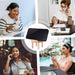 Collage of people using phones in various settings with central image of mobile on mini chair stand – stylish and functional phone holder – 1598453326009 13953547
