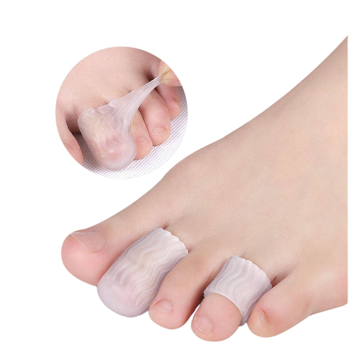 Digital Shoppy High Elastic Silicone Gel Toe Cover Protector Sleeve Bandage for Prevent Blister and Hammer Toe (transparent)