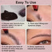 Four-panel guide showing red angled brush used with pomade to fill and shape brows – delivers multiple strokes for natural finish – 1598453751840 14041847
