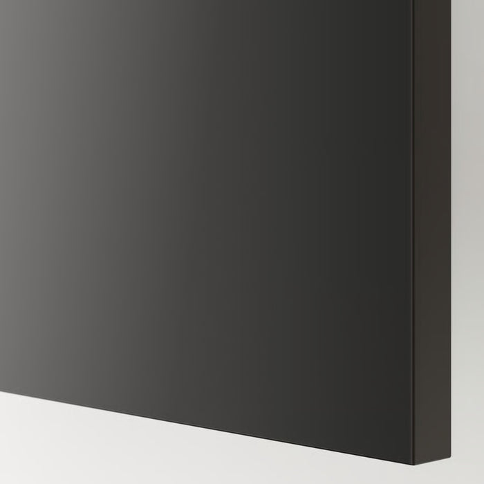 Corner view of matte black panel mounted on white wall – 80537827