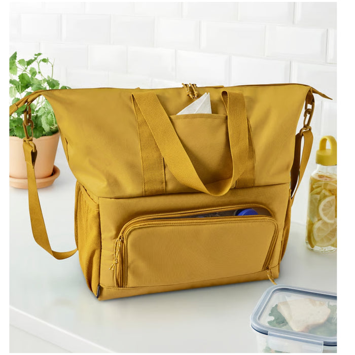 Side view of KLOTPIL insulated bag showing spacious interior and durable design